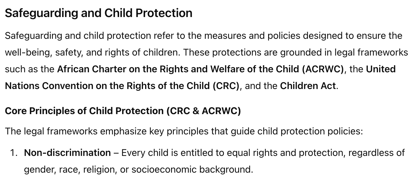 Safeguarding and Child Protection: Legal Frameworks and Responsibilities